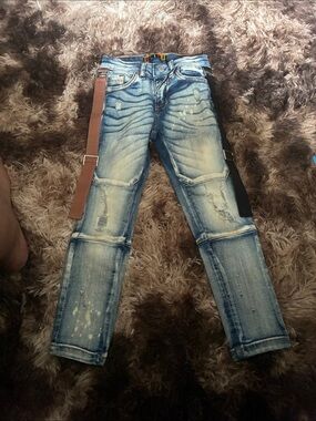 Kids Light Blue Distressed Slim Jeans